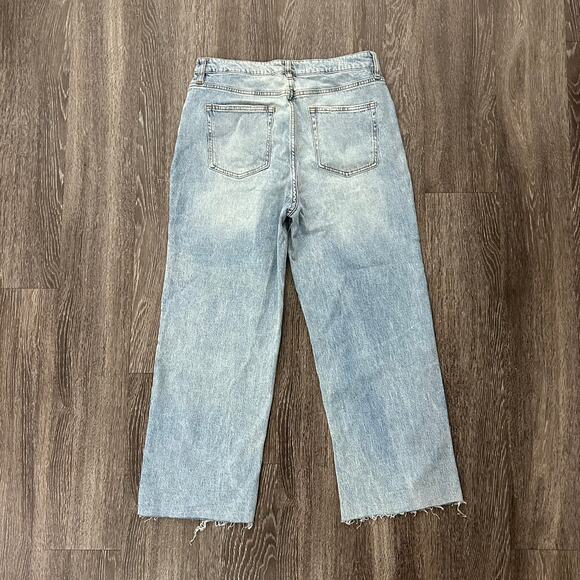 NWT Oliver Logan Aberdeen Wide Leg Crop Jeans Light Wash Size 32 High Rise Denim - Picture 8 of 16